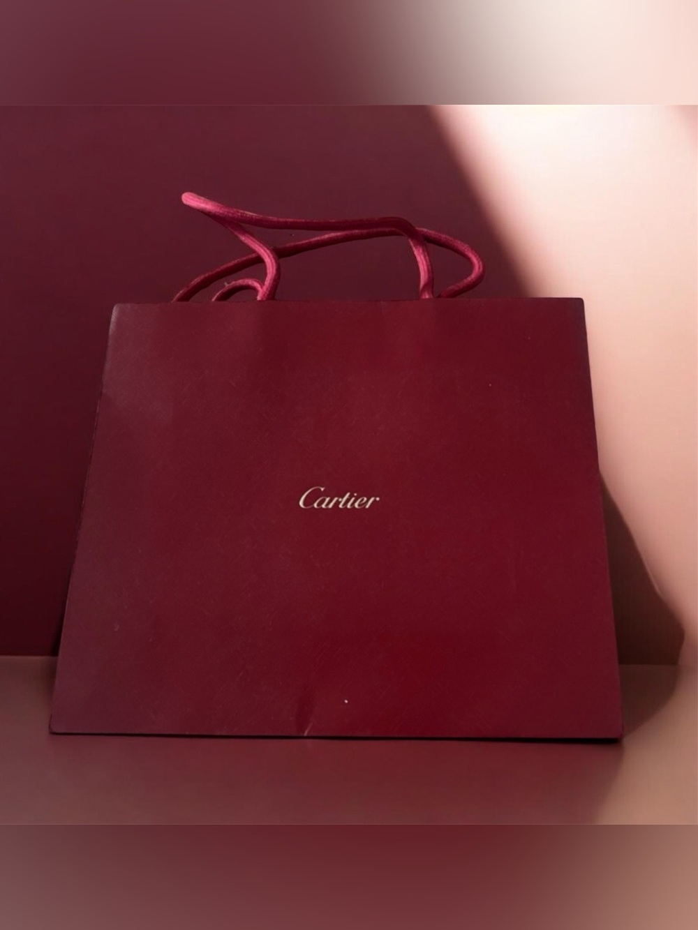 Cartier Burgundy Gift Tote with Gold Logo